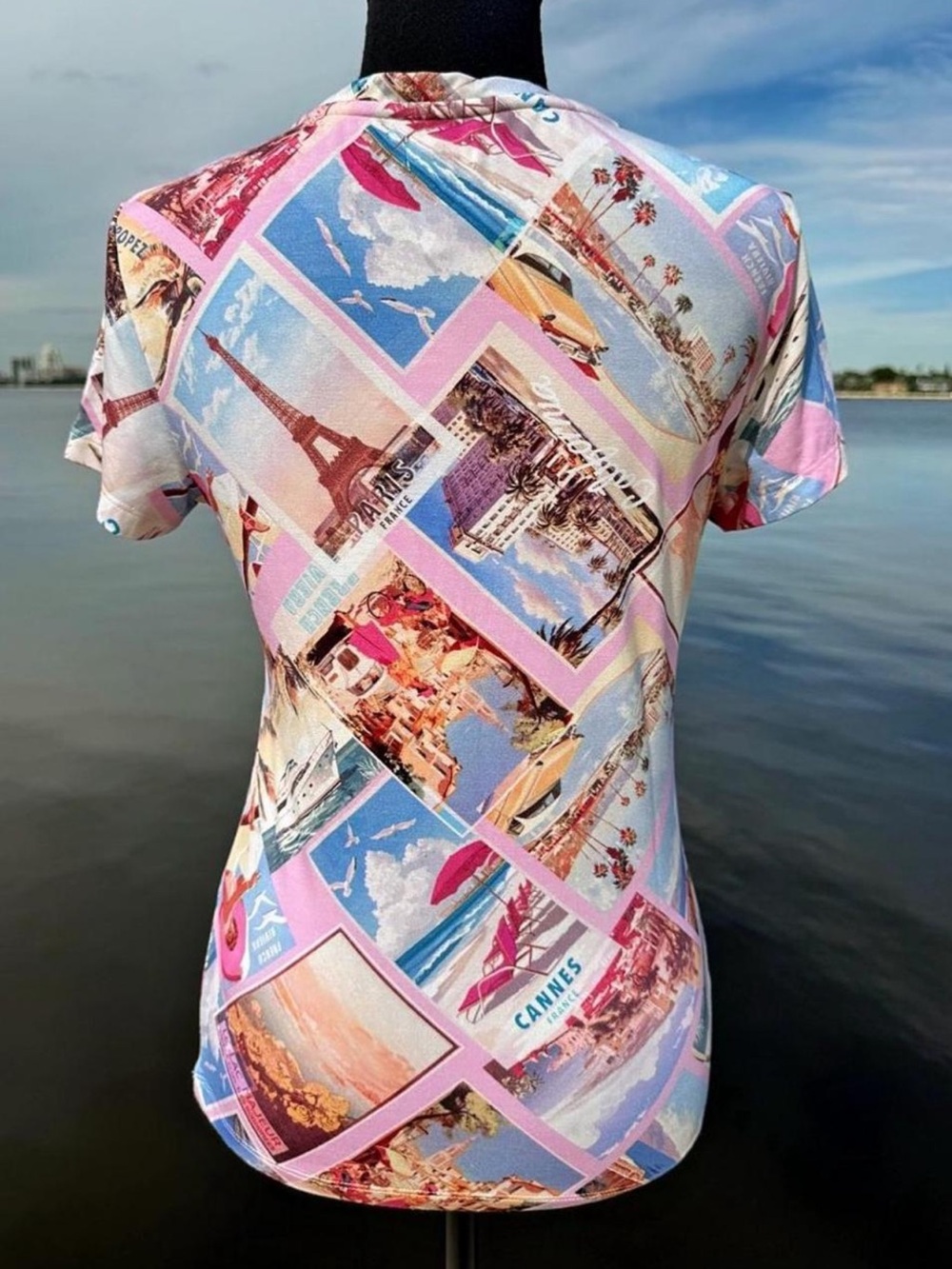 NWT, L'AGENCE Ressi Tee, size S, Multi-Print  Tee, current season, MSRP $115.00 - Picture 2 of 13